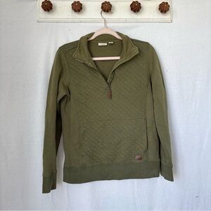 L.L. Bean Khaki Green quarter zip Pullover